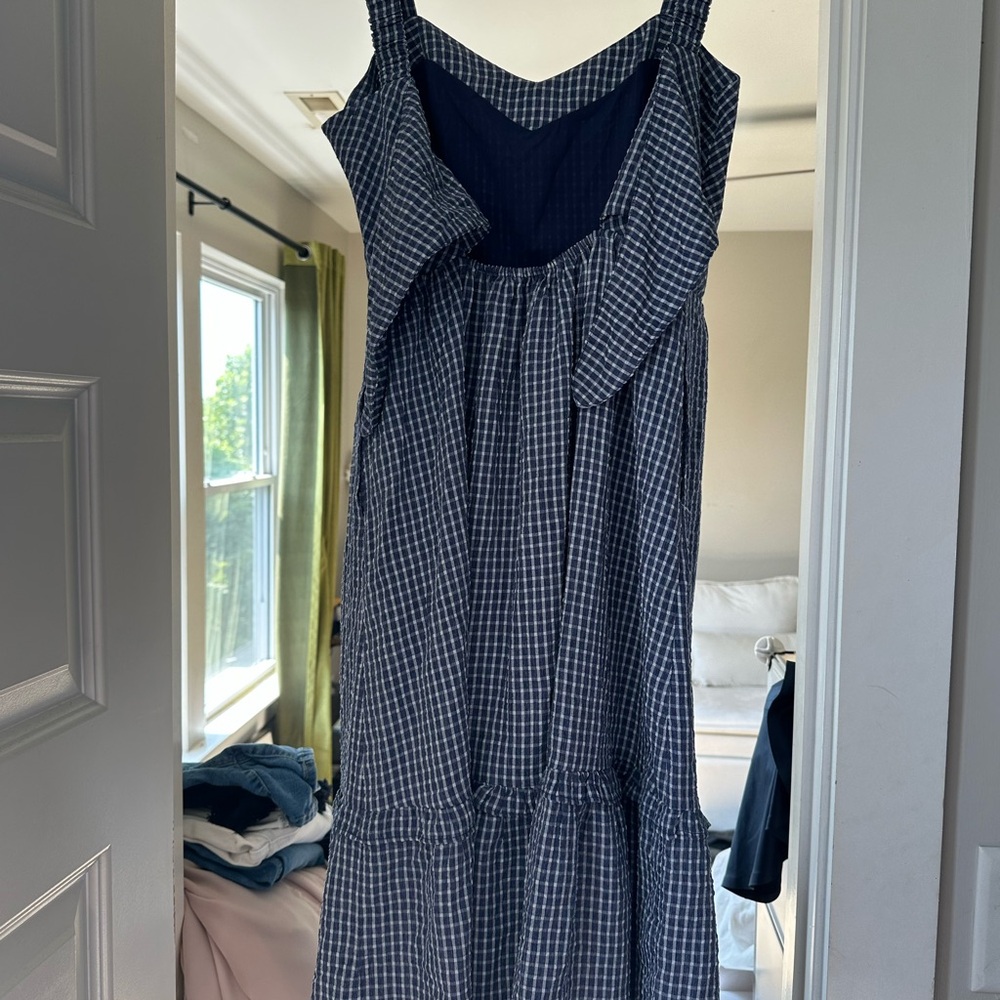 Draper James Blue and White Checkered Summer Dress- 4 - Picture 2 of 2